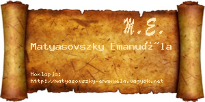 Matyasovszky Emanuéla névjegykártya